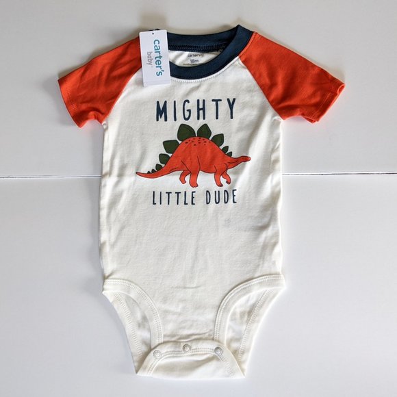 NWT Carter's Kids Mighty Little Dude Dinosaur Bodysuit / Onesie - 18 months - Picture 2 of 3